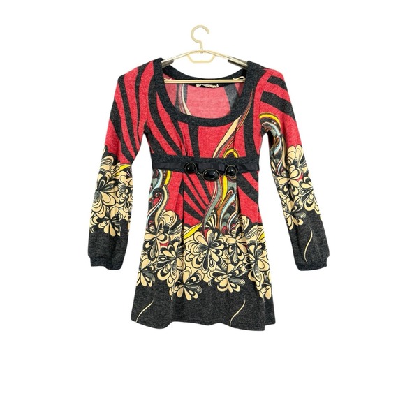 ANTHROPOLOGIE ARYEH Art To Wear Psychedelic Tunic Dress‎ FESTIVAL Size Medium - Picture 1 of 5